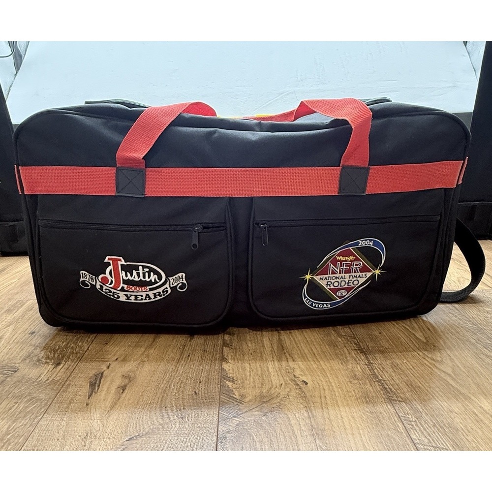 VTG 2004 Justin Boots NFR National Finals Rodeo Wrangler Las Vegas Duffle Bag